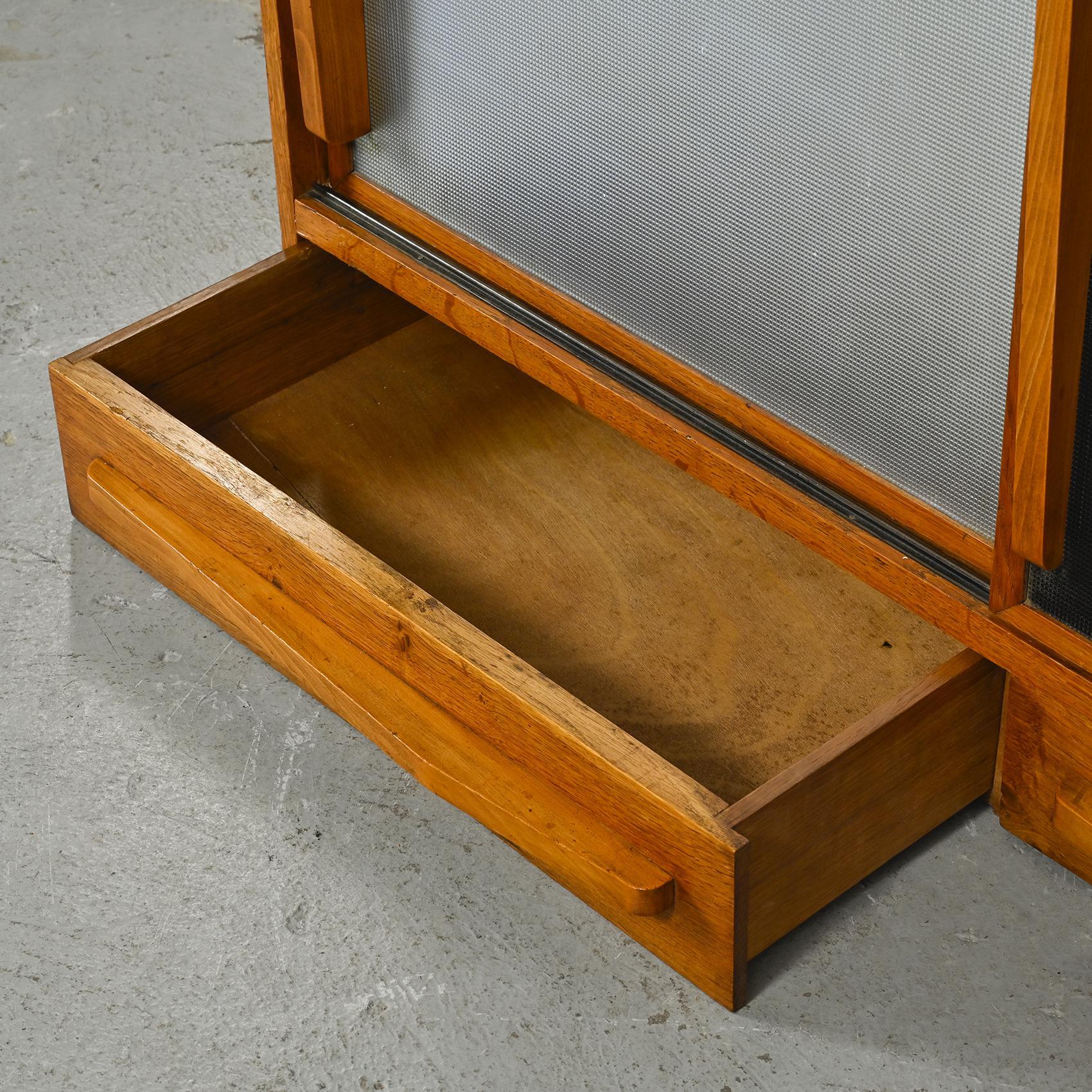 Solid oak cabinet with Perriand drawers, circa 1950 9
