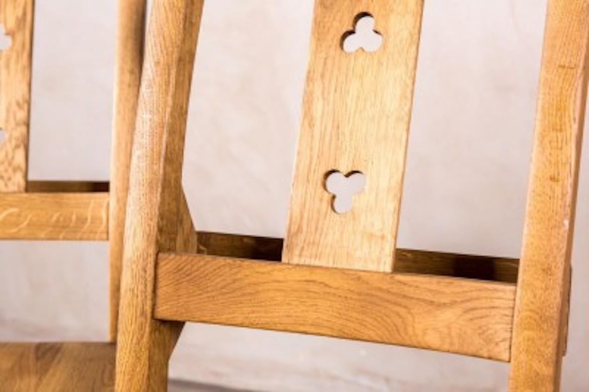Solid Oak Chapel Chair Range, 20th Century For Sale 9