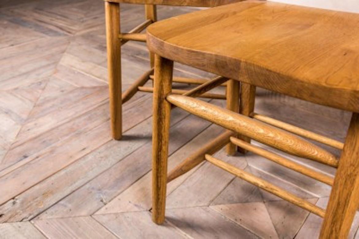 Solid Oak Chapel Chair Range, 20th Century For Sale 15