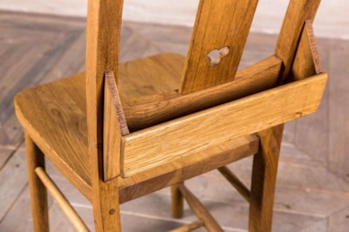 European Solid Oak Chapel Chair Range, 20th Century For Sale
