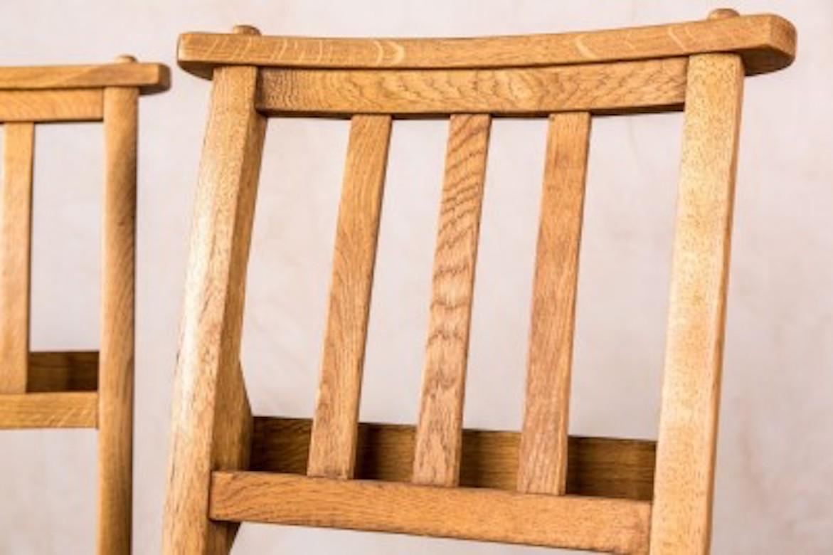 Solid Oak Chapel Chair Range, 20th Century For Sale 5