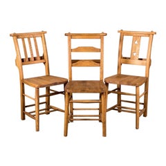 Solid Oak Chapel Chair Range, 20th Century