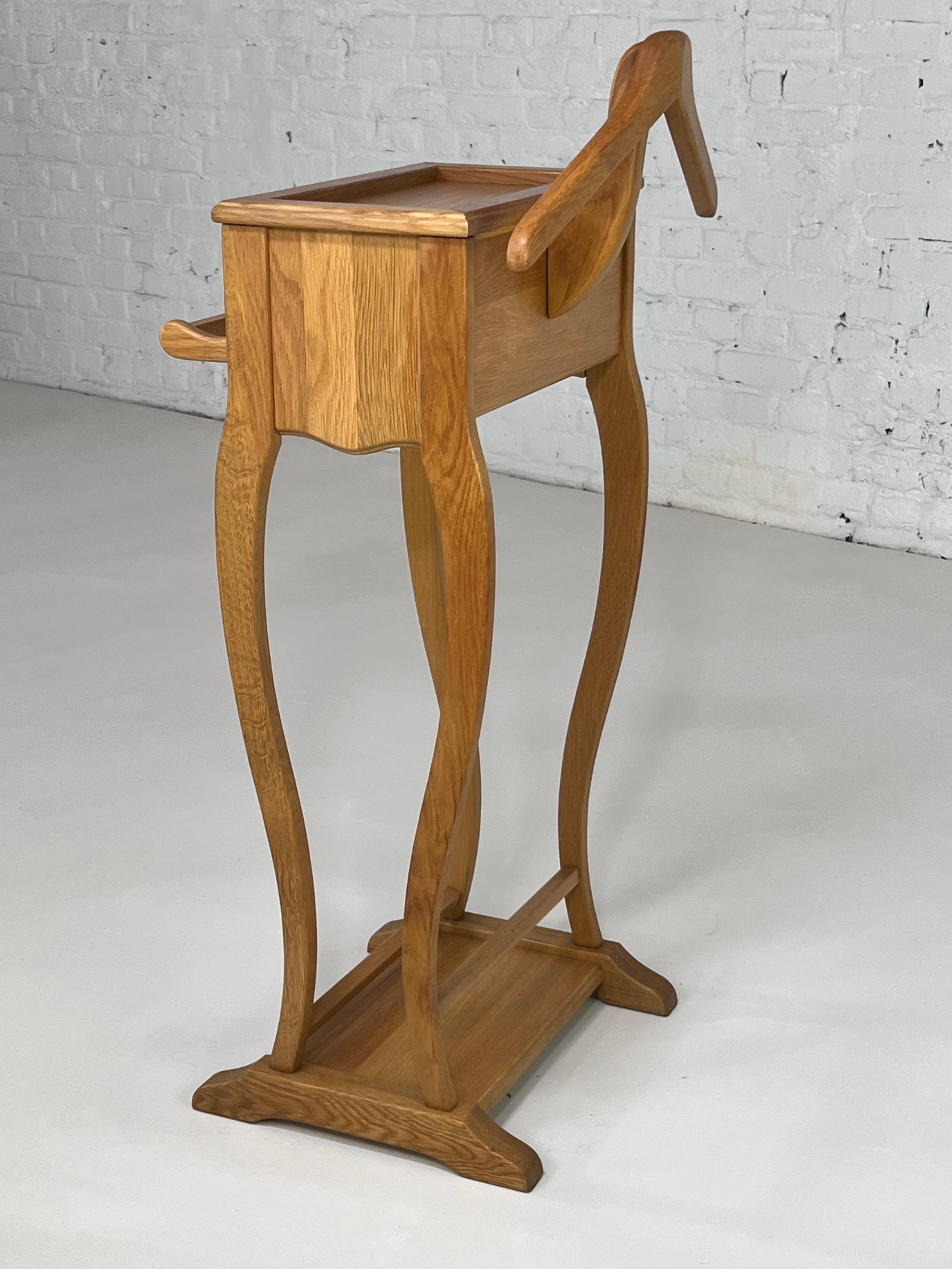 20th Century Solid Oak Clothes Valet For Sale
