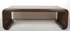 Solid Oak Coffee Table, Waterfall Design, Dark Oak Finish