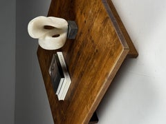 Solid Oak Coffee Table, Rustic Style, Dowels, Late 20th Century, 1980