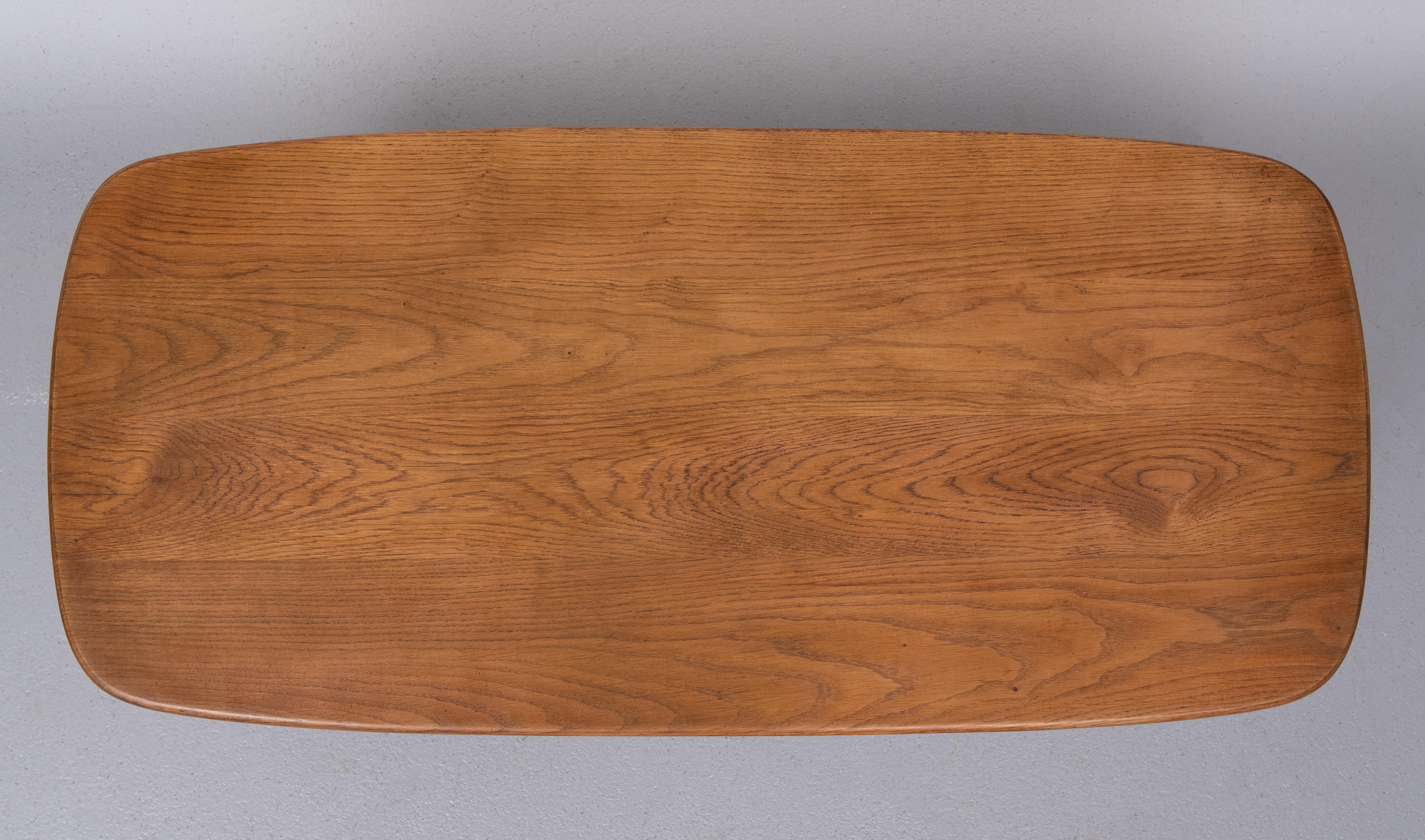 French Solid Oak Coffee table, 1950s For Sale