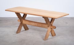 Solid Oak Coffee Table Attributed to Henning Kjærnulf, Denmark, 1960s