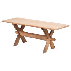 Solid Oak Coffee Table Attributed to Henning Kjærnulf, Denmark, 1960s