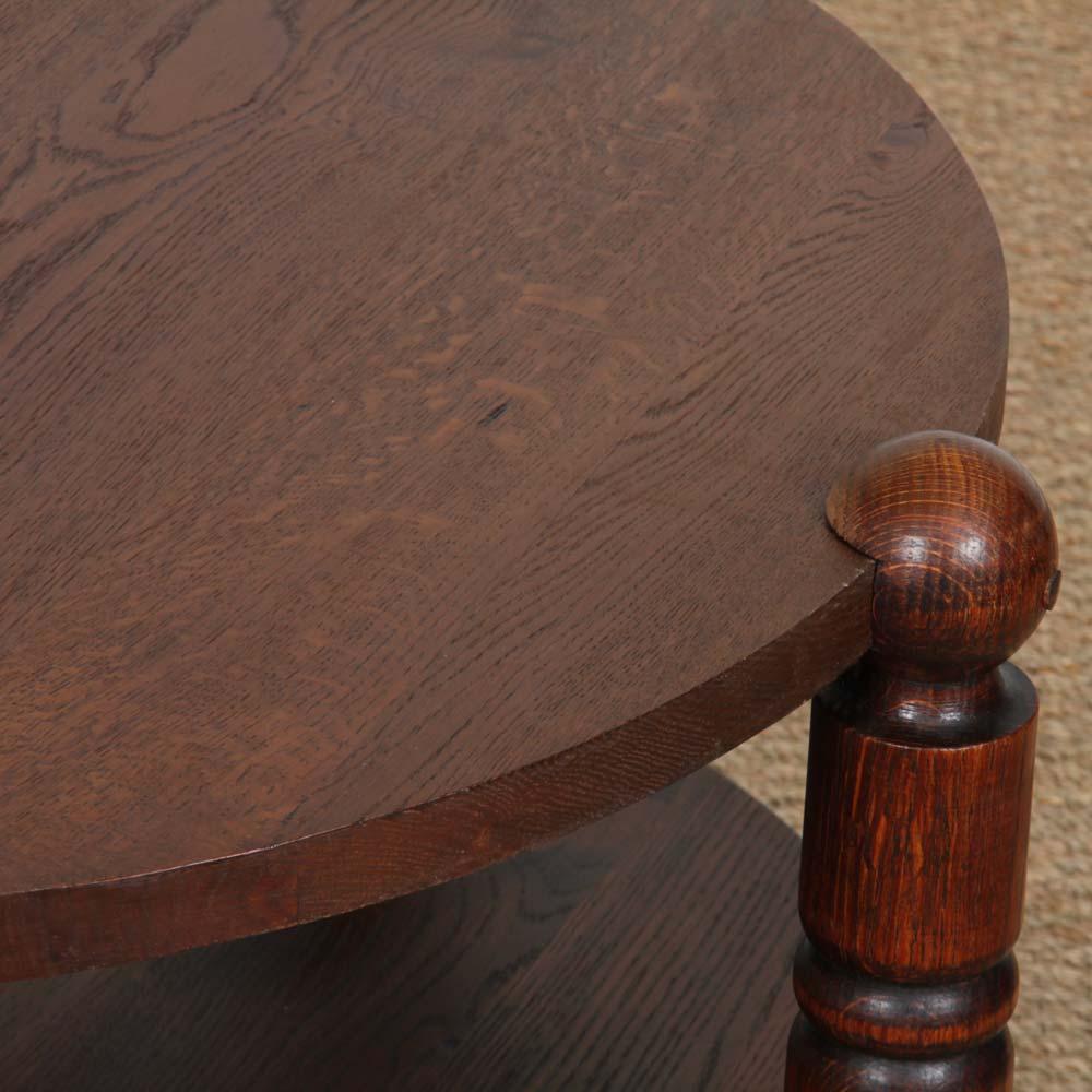European Solid oak coffee table in the style of Charles Dudouyt, 1950s For Sale