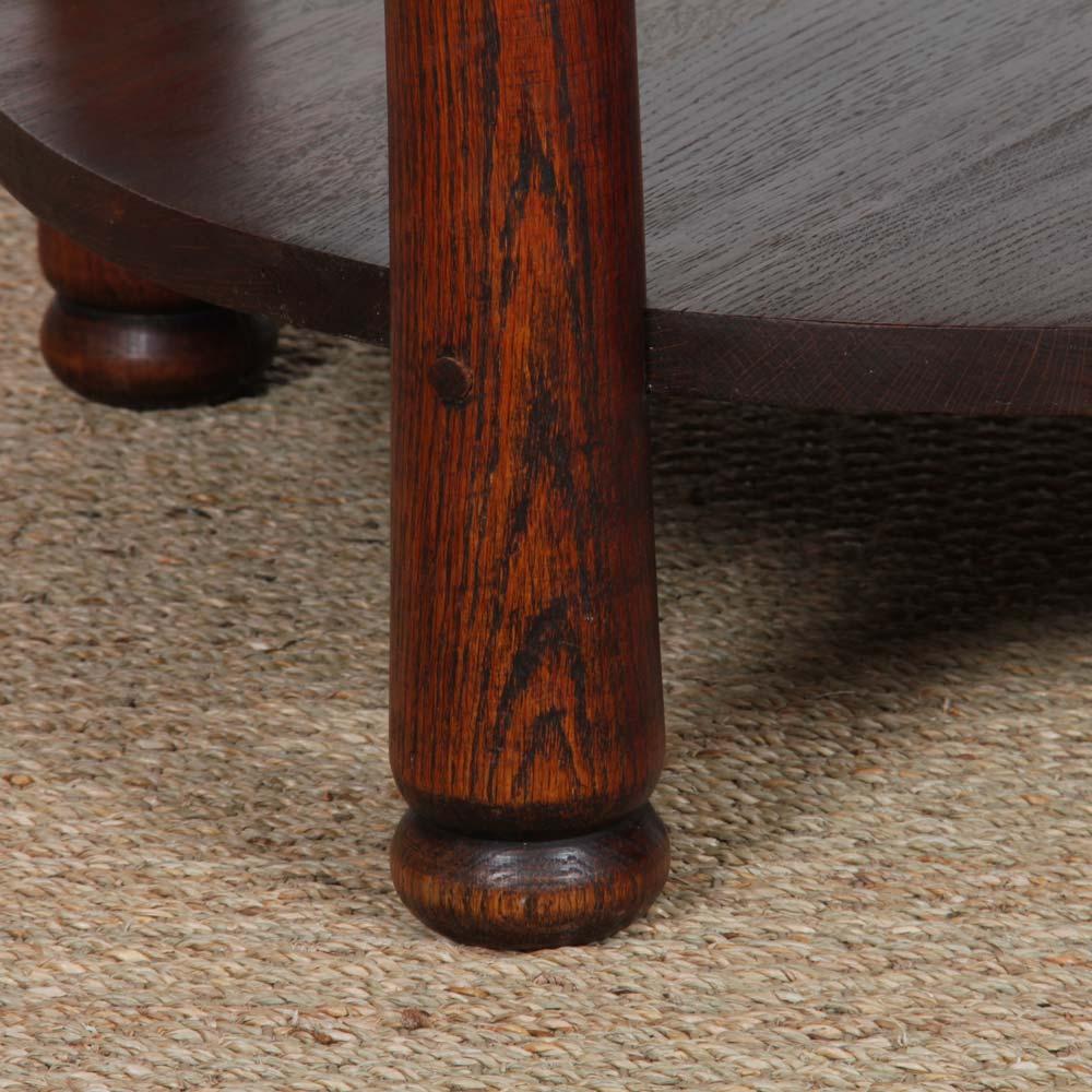 Solid oak coffee table in the style of Charles Dudouyt, 1950s In Good Condition For Sale In MONTESSON, FR