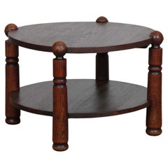 Solid oak coffee table in the style of Charles Dudouyt, 1950s