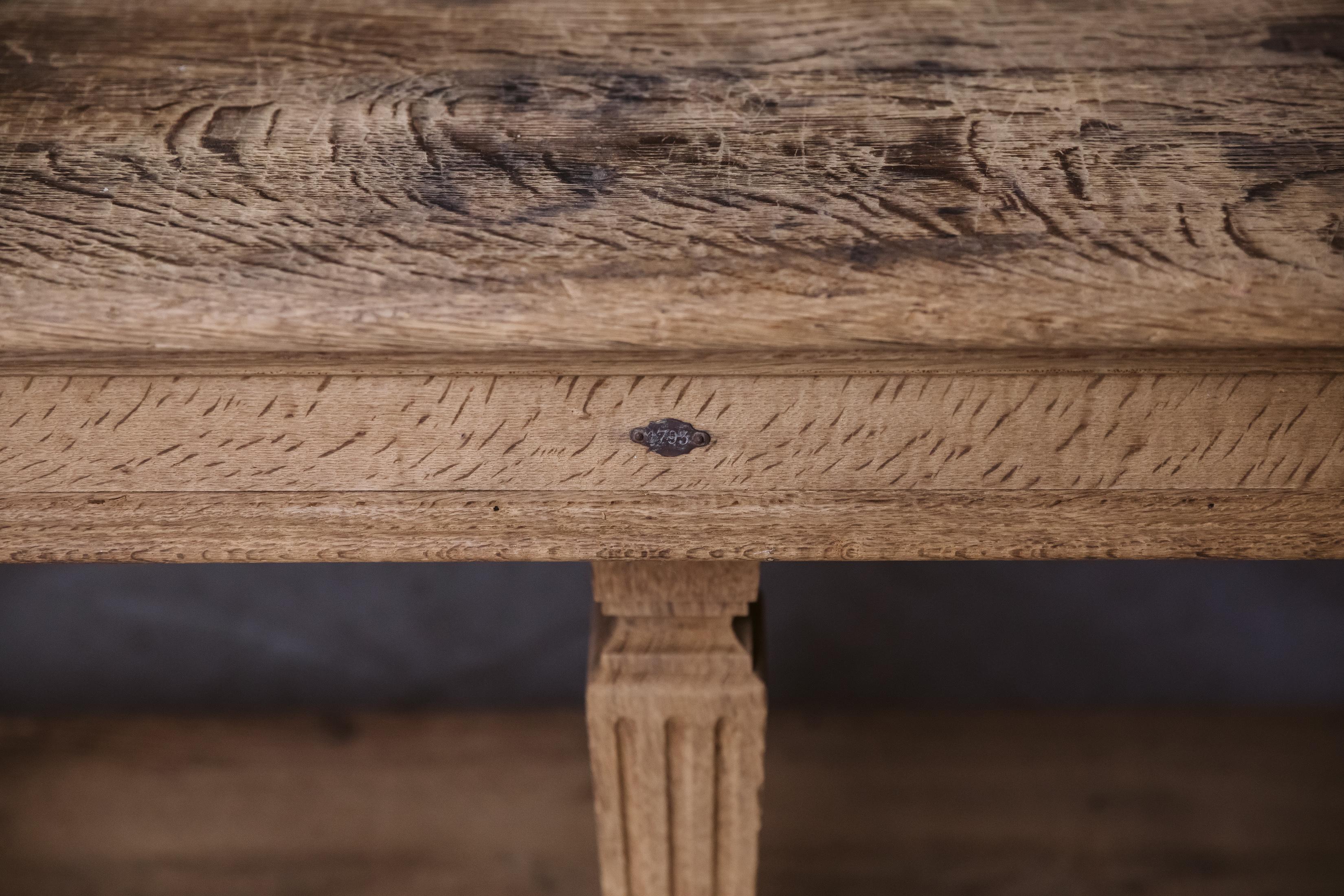 Solid Oak Console Table from France, Circa 1920 2