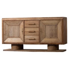 Solid Oak Credenza, France, 1940s