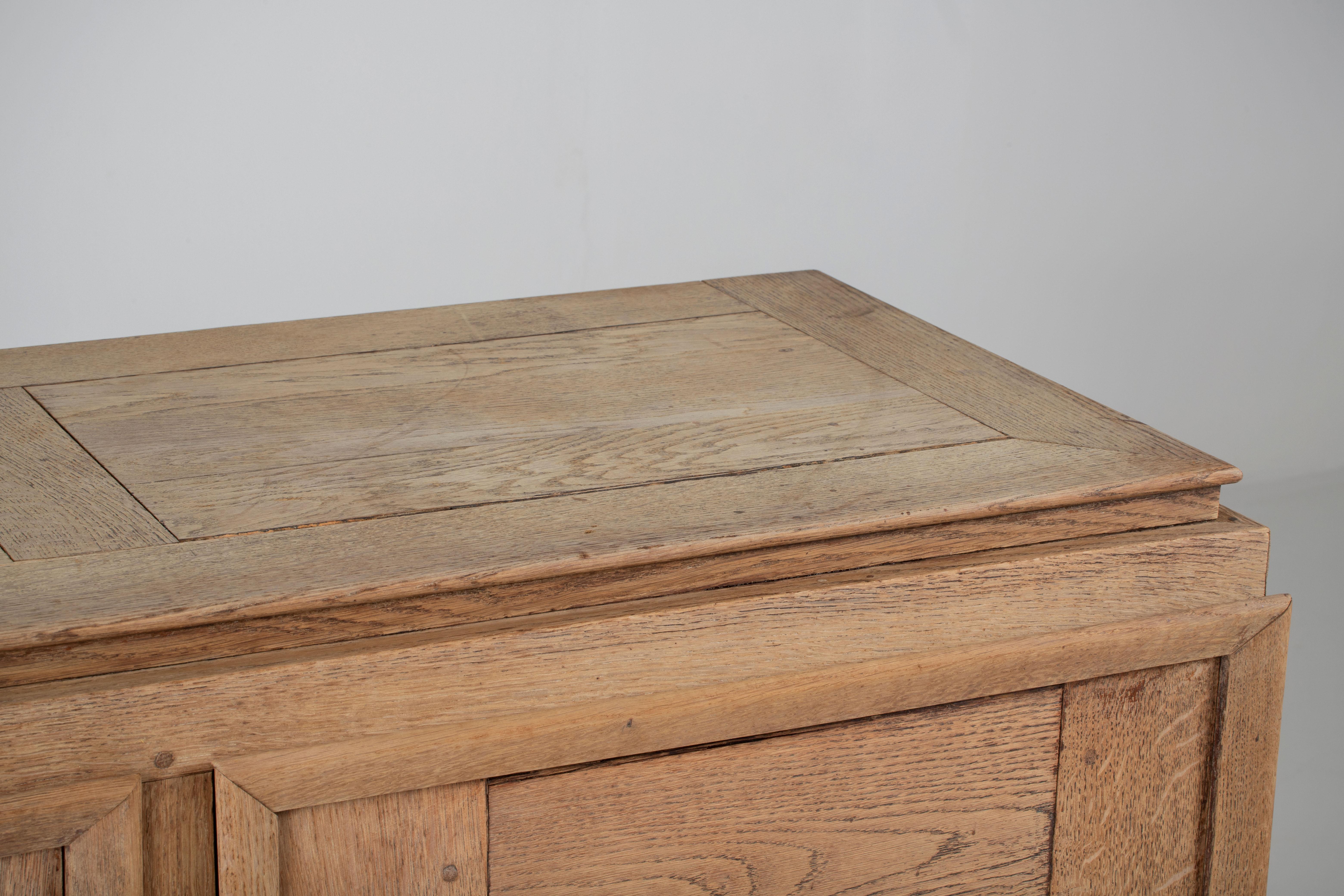Solid Oak Credenza in Style of Maxime Old, France, 1940s For Sale 13