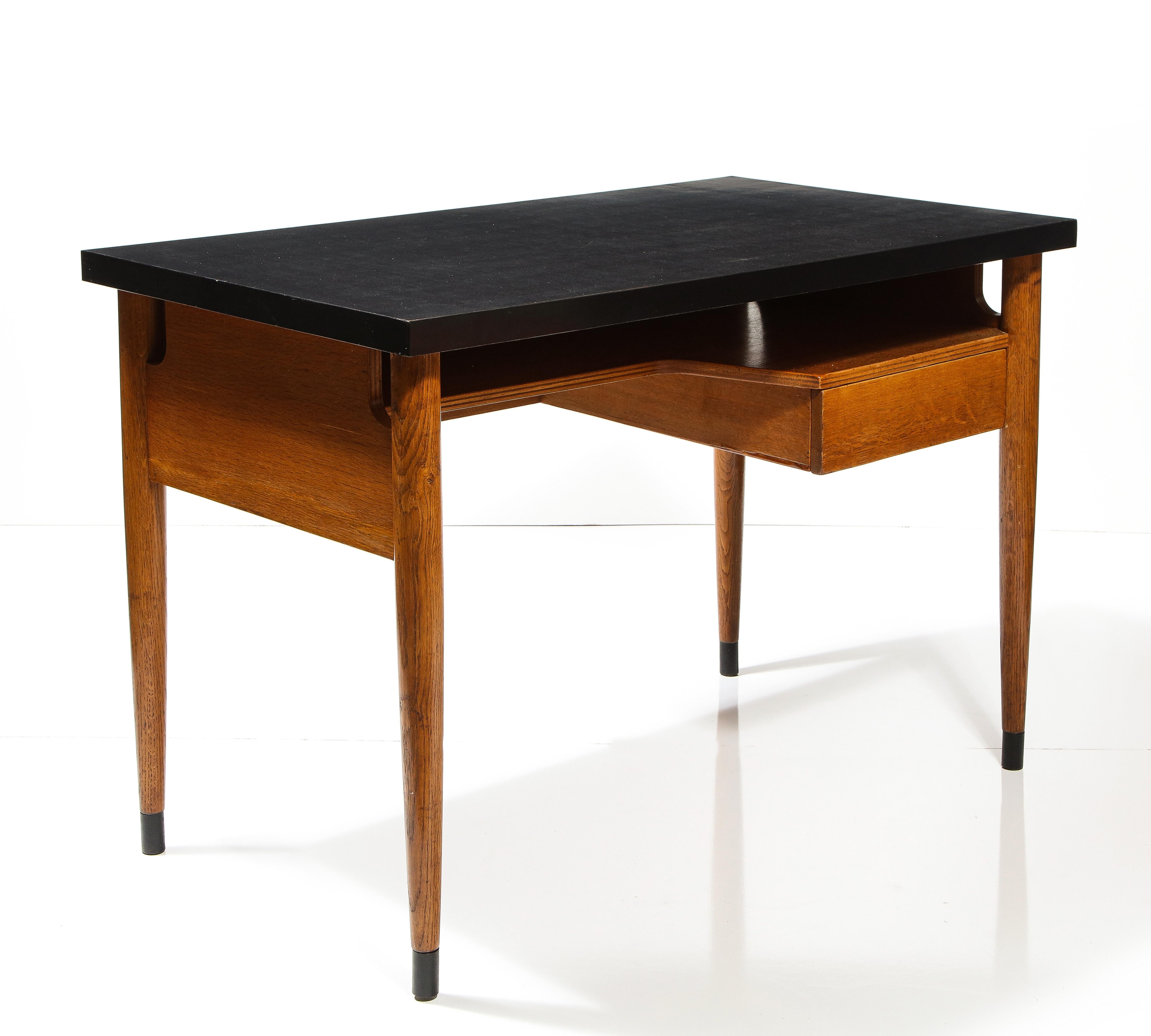 Solid Oak Desk by Raphael Raffel, France, c. 1955 For Sale 7