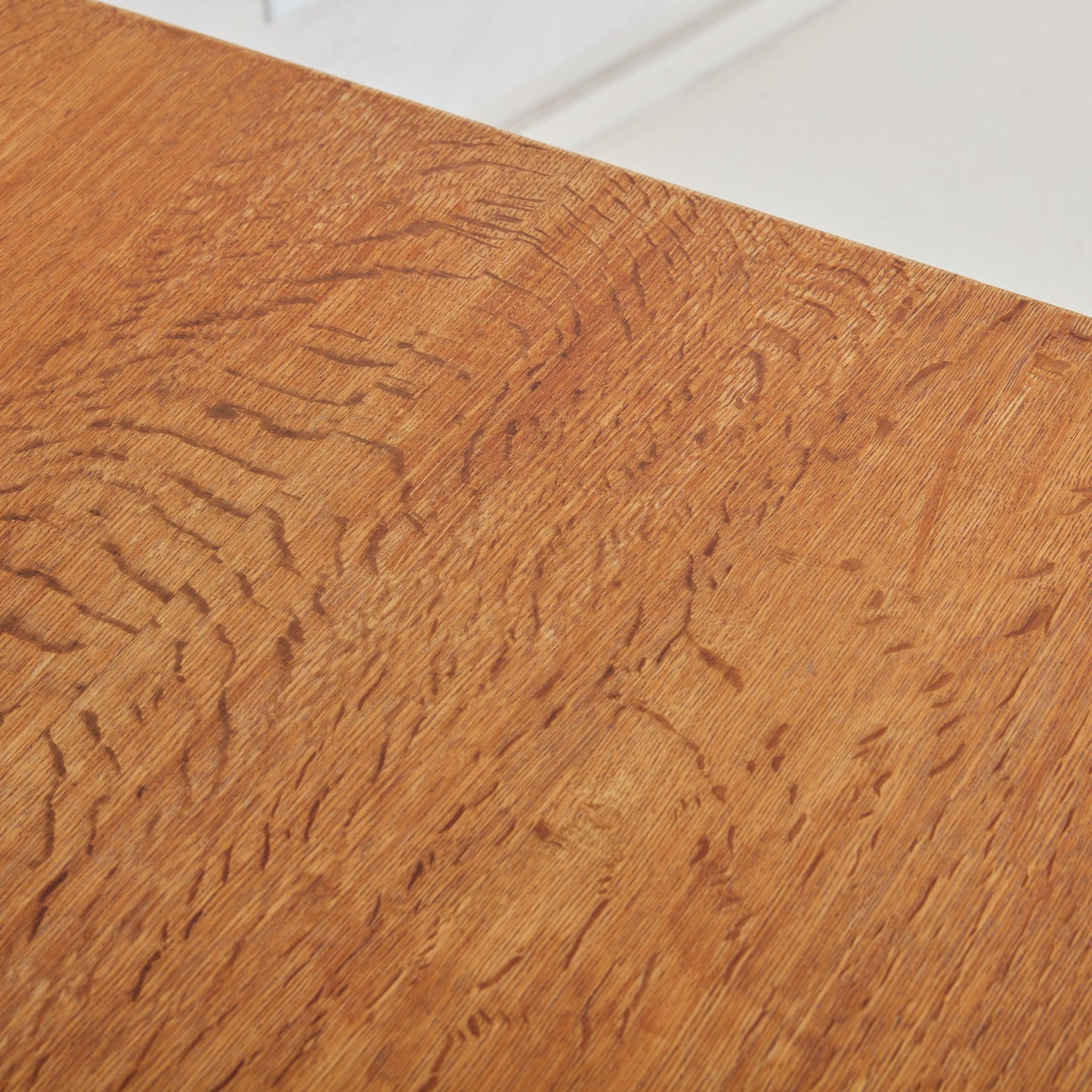 Solid Oak Desk with Keys Attributed to Henning Kjærnulf, Denmark 1960s 4