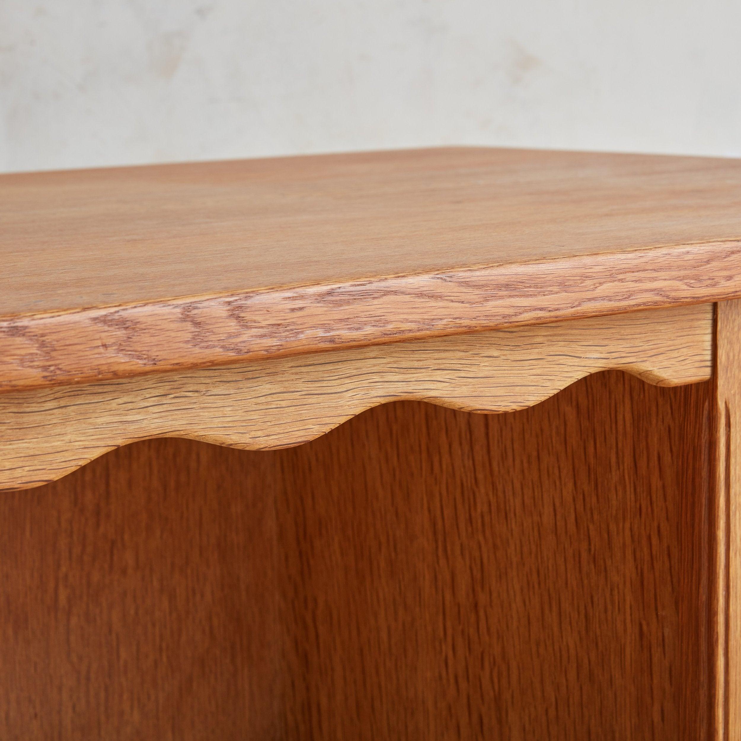 Scandinavian Modern Solid Oak Desk with Keys Attributed to Henning Kjærnulf, Denmark 1960s