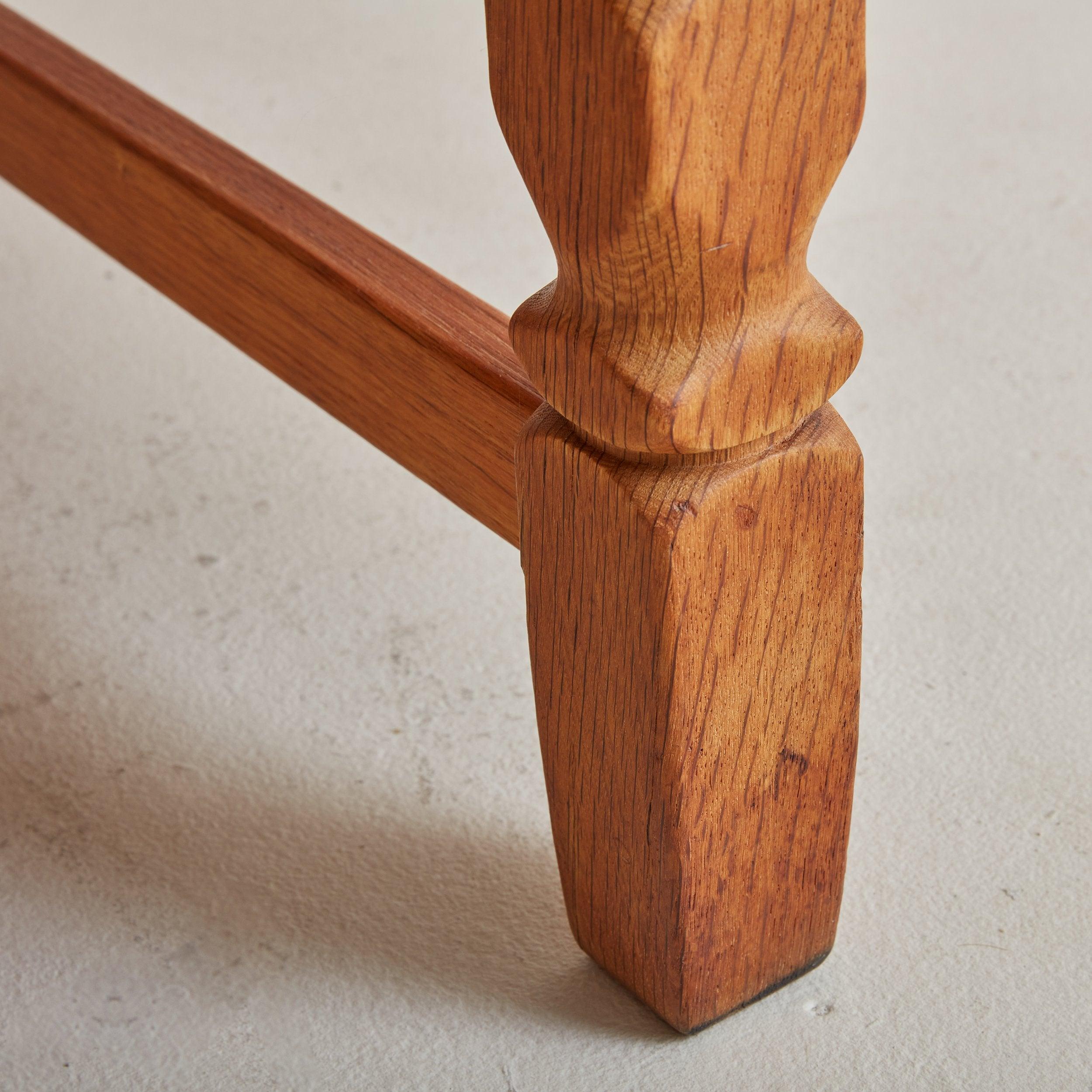 Danish Solid Oak Desk with Keys Attributed to Henning Kjærnulf, Denmark 1960s