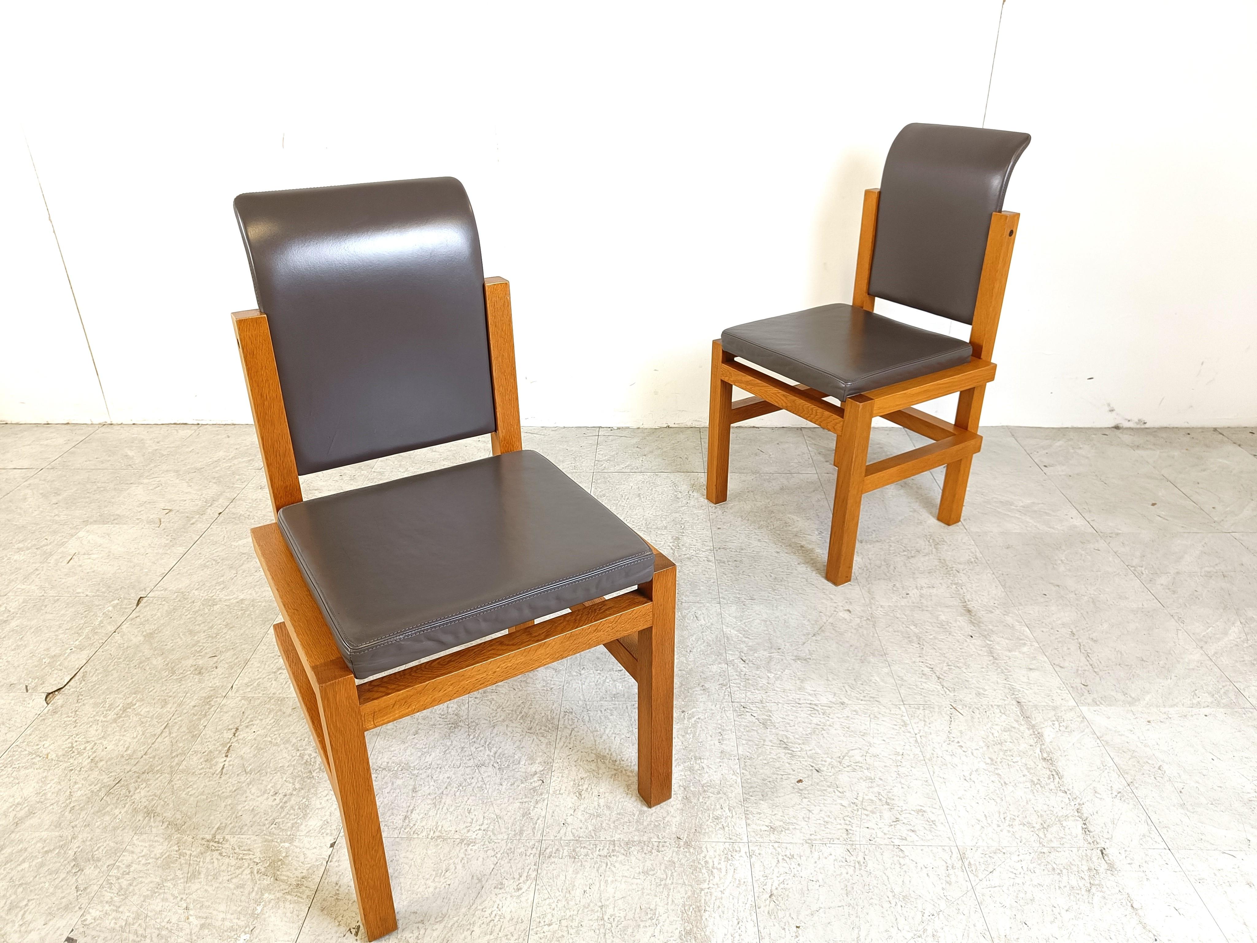 Solid oak dining chairs by Meubelatelier Vanda, 1970s For Sale 2
