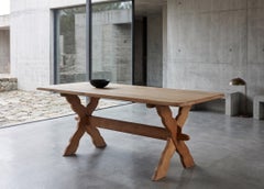 Solid Oak Dining Table Attributed to Henning Kjærnulf, Denmark, 1960s