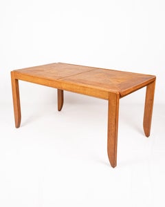 Solid oak dining table, "Calvados", by French duo Guillerme et Chambon, 1960s