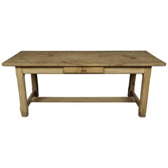 Solid Oak Dining Table from Belgium, circa 1930
