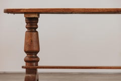 Solid Oak Dining Table From France, Circa 1950