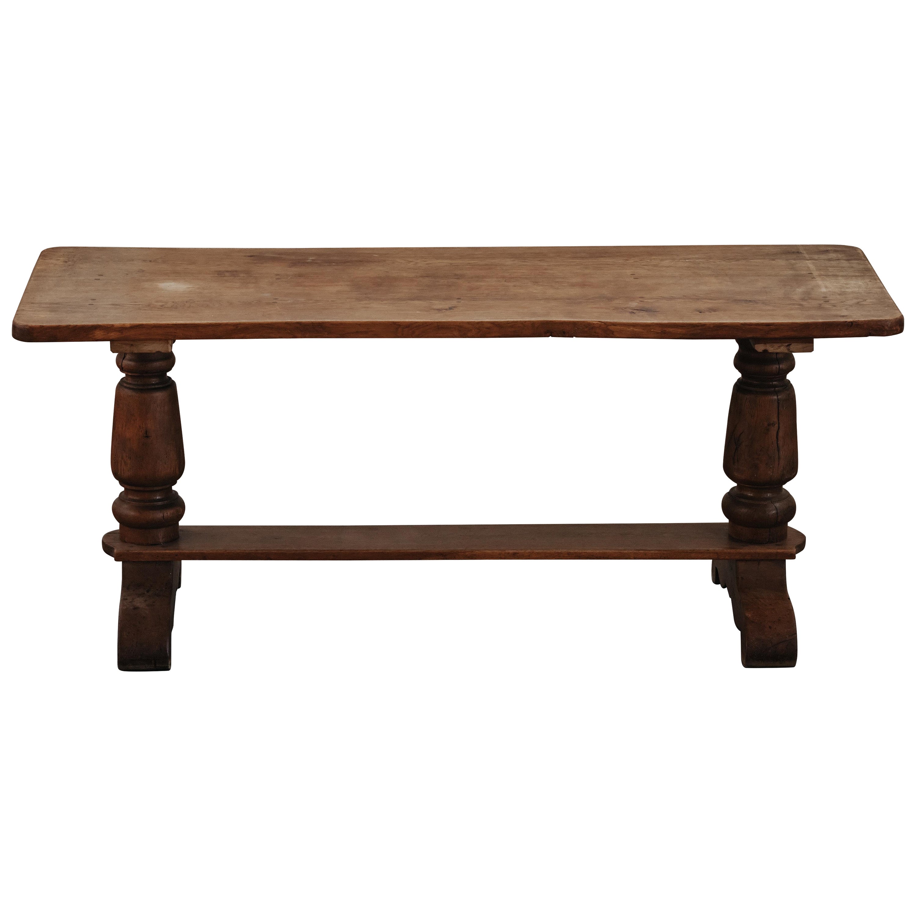 Mesa de comedor de roble macizo procedente de Francia, circa 1950