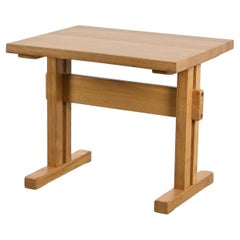 Solid oak Dining Table, Les Arcs, France.