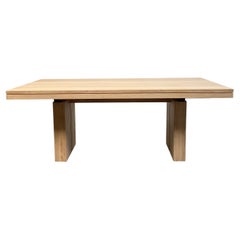 Solid Oak Dining Table with Extendable Butterfly Leaf