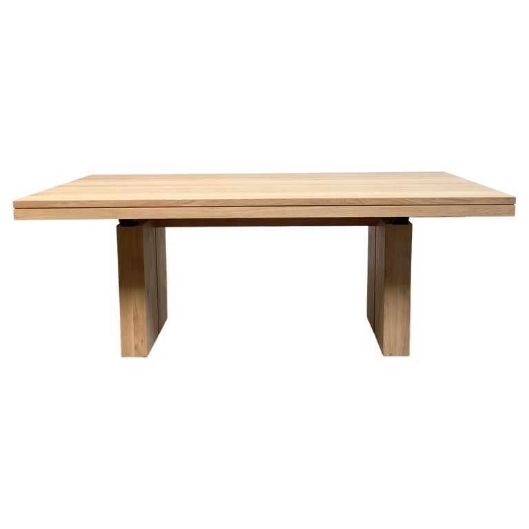 Solid Oak Dining Table with Extendable Butterfly Leaf at 1stDibs
