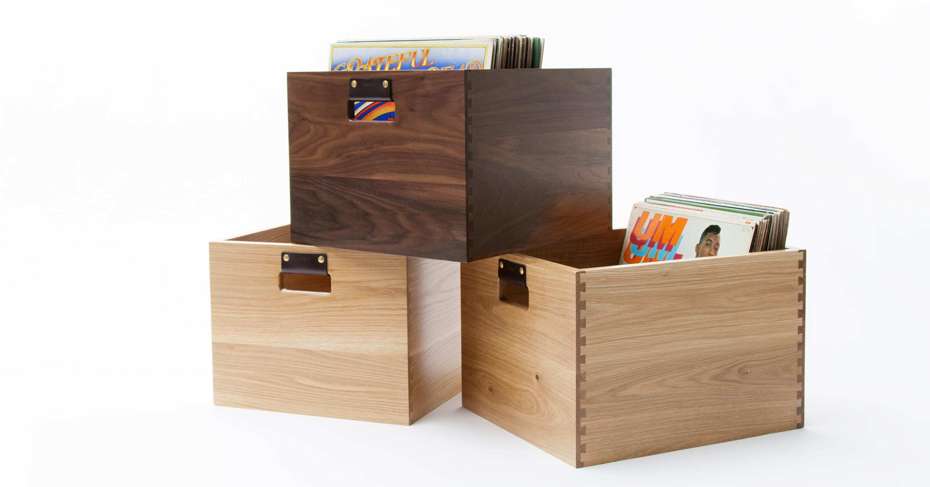 Laiton Caisse à disques à queue d'aronde en Oak massif en vente