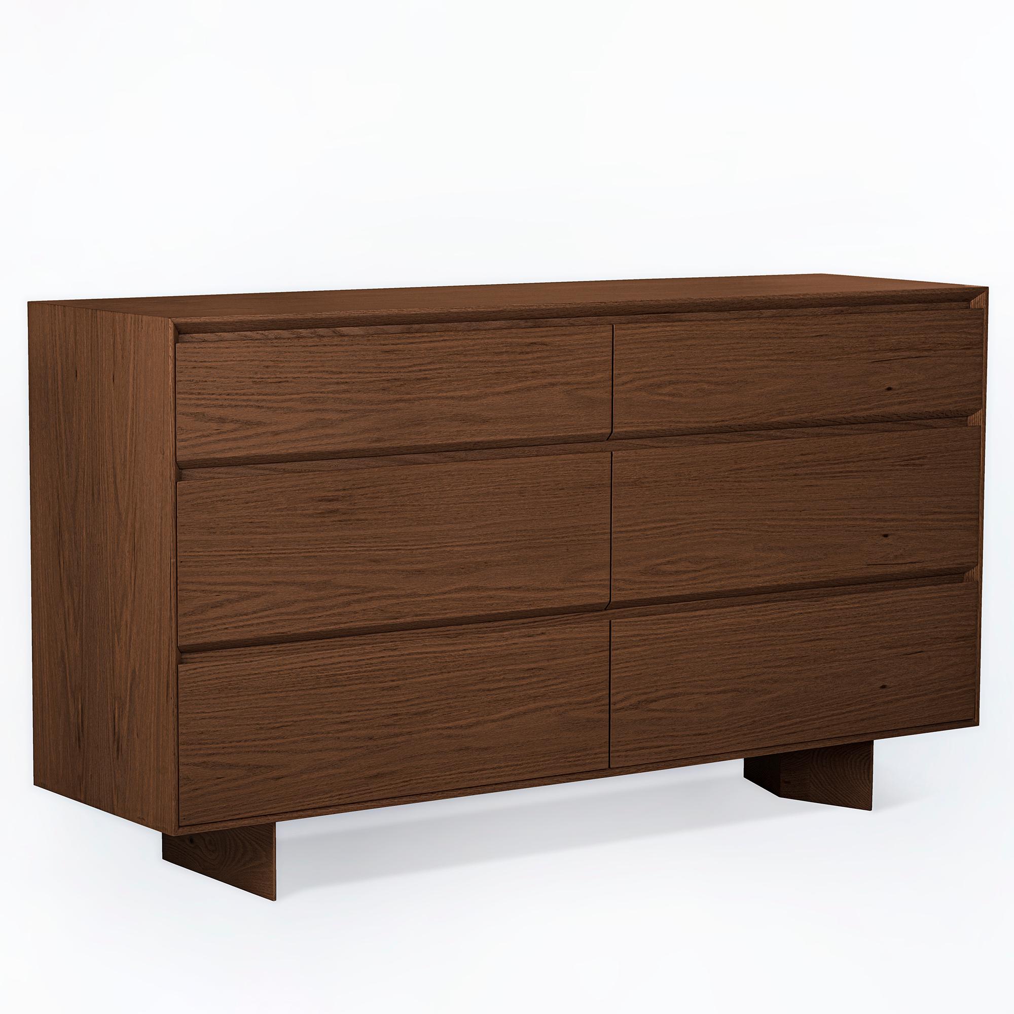 The BEAM Series Solid Oak Drawer Dresser is designed to offer both aesthetic appeal and functionality in your home. Crafted from durable and uniquely textured oak wood, this solid wood bedroom dresser is handcrafted, reflecting the natural beauty