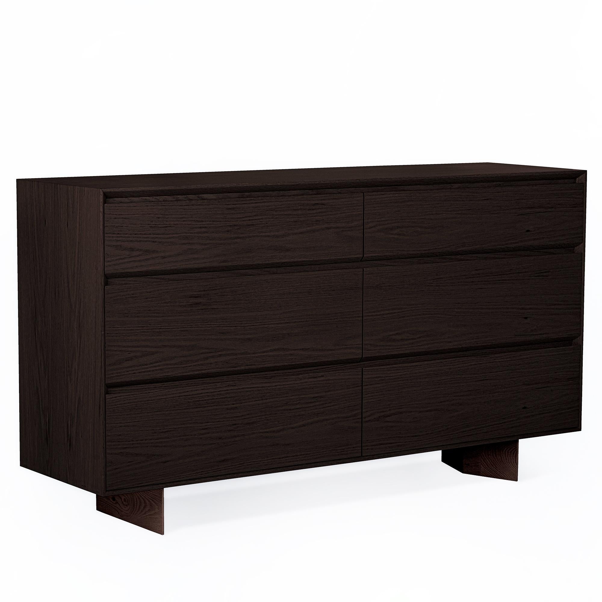 The BEAM Series Solid Oak Drawer Dresser is designed to offer both aesthetic appeal and functionality in your home. Crafted from durable and uniquely textured oak wood, this solid wood bedroom dresser is handcrafted, reflecting the natural beauty