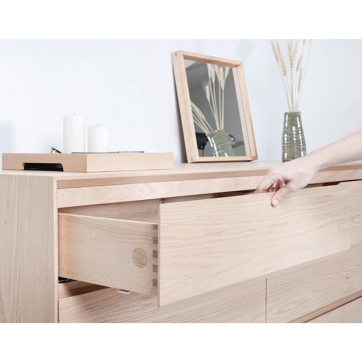 Hand-Crafted Solid Oak Dresser – BEAM For Sale