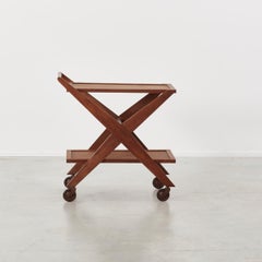 Solid Oak Drinks Trolley, Italy, circa 1950