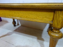 Solid Oak Edwardian Desk with Red Leather Insert