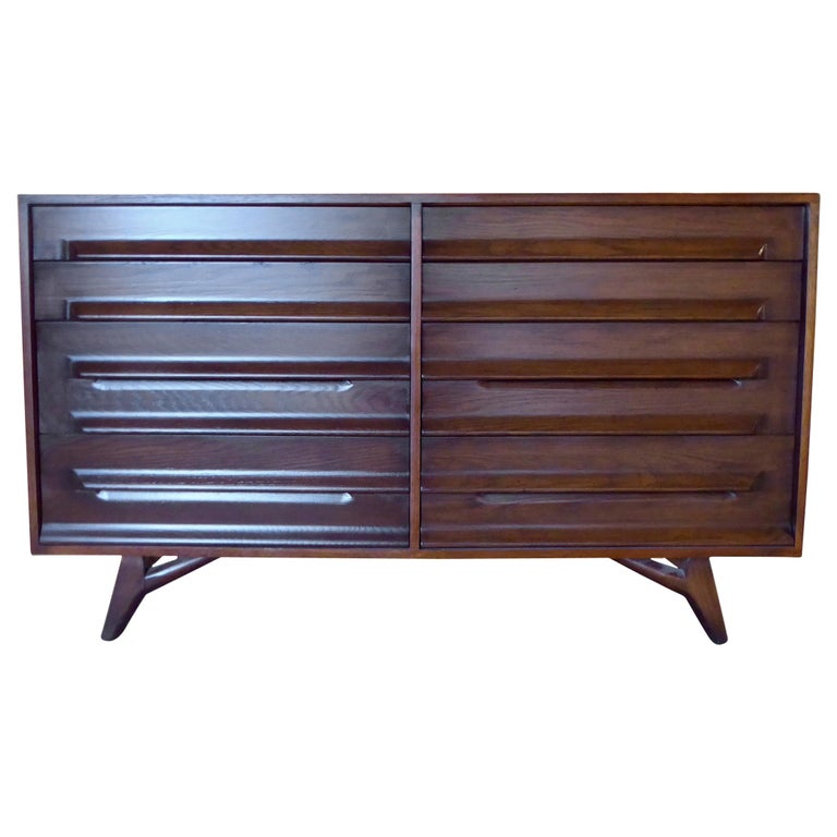 Solid Oak Eight Drawer Chest Designed By Jack Van Der Molen Circa