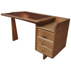Solid Oak Etudiant Desk by Guillerme & Chambron for "Votre Maison", 1960s