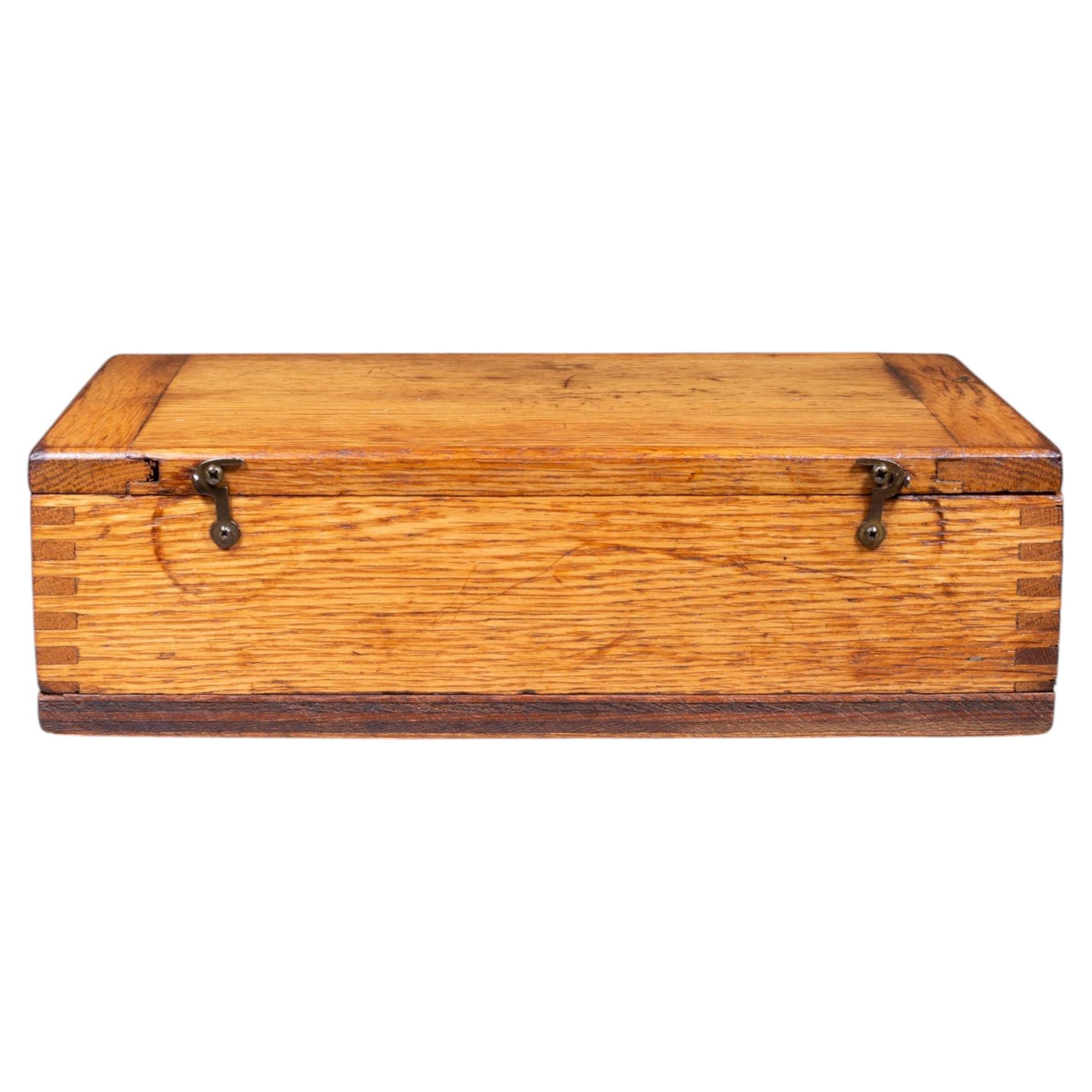 Solid Oak Factory Tool Box c.1920-1930