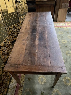 Solid oak farmhouse table, 19th century, restored