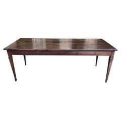 Solid oak farmhouse table, 19th century, restored