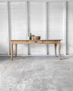 Solid Oak French Cabriole Leg Dining Table