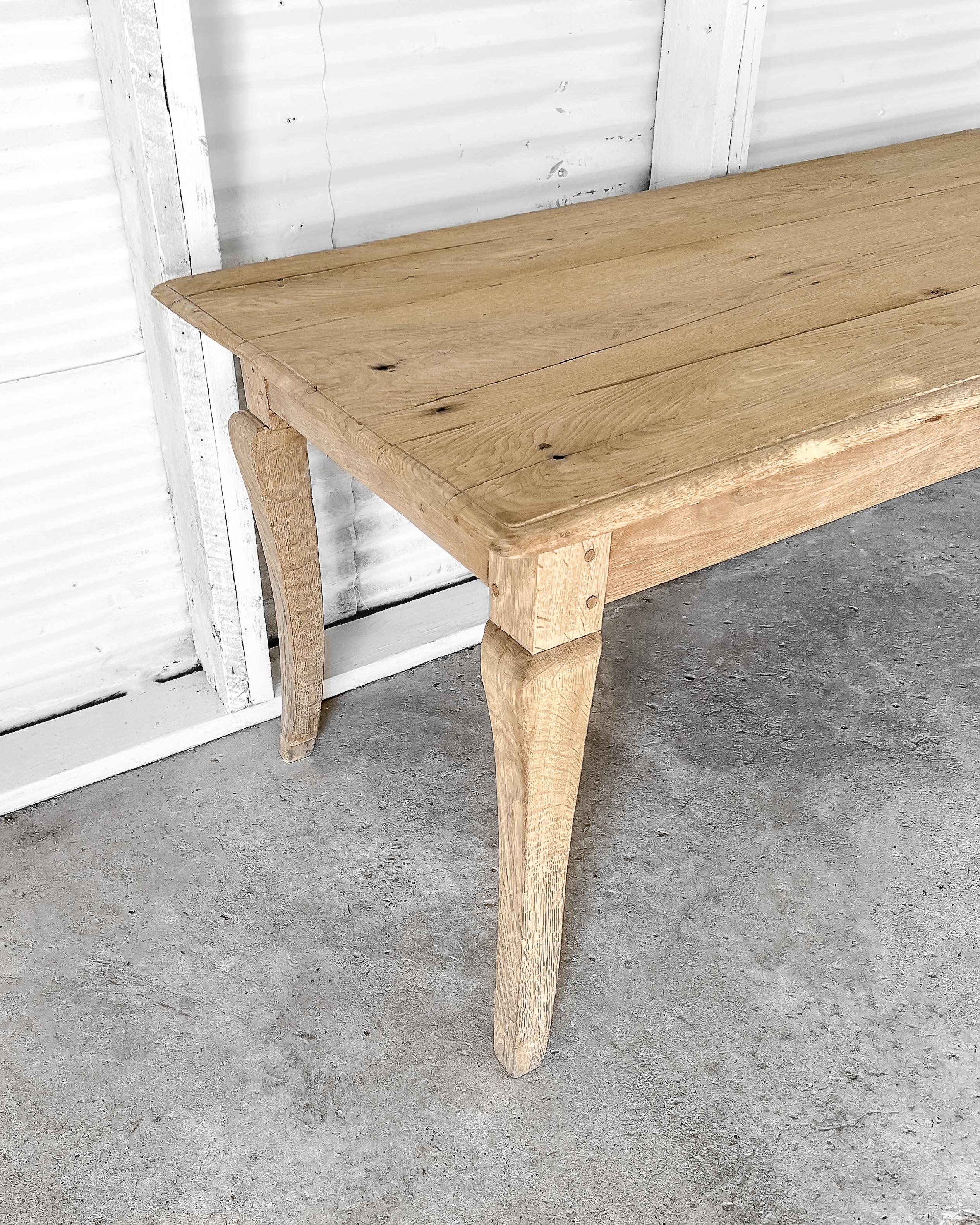 Solid Oak French Cabriole Leg Dining Table 1