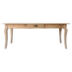 Solid Oak French Cabriole Leg Dining Table