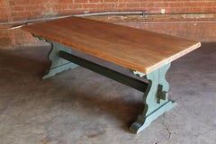 Solid Oak French Farm Table, 1940s
