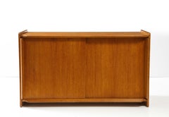 Solid Oak French Modernist Low Sideboard, France, c. 1960