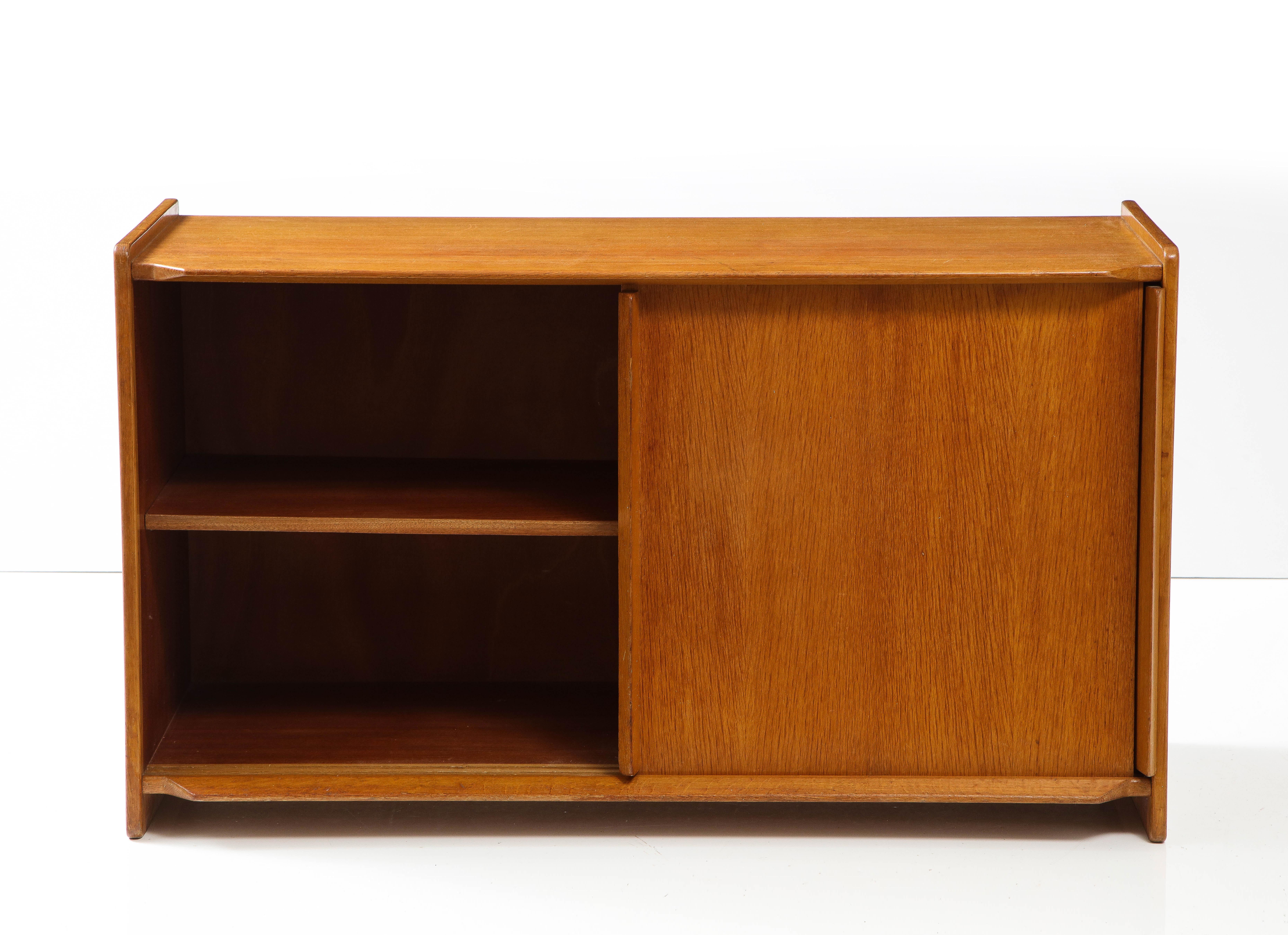 Solid Oak French Modernist Low Sideboard, France, c. 1960 In Good Condition In Brooklyn, NY