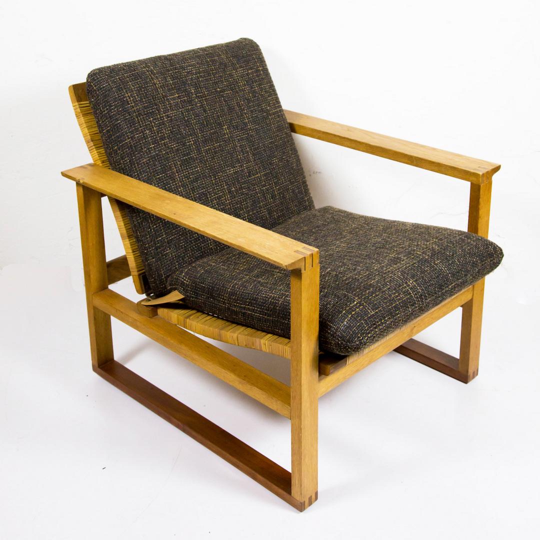 Danish Solid Oak and Cane Garden Armchair by Børge Mogensen for Fredericia, 1960s
