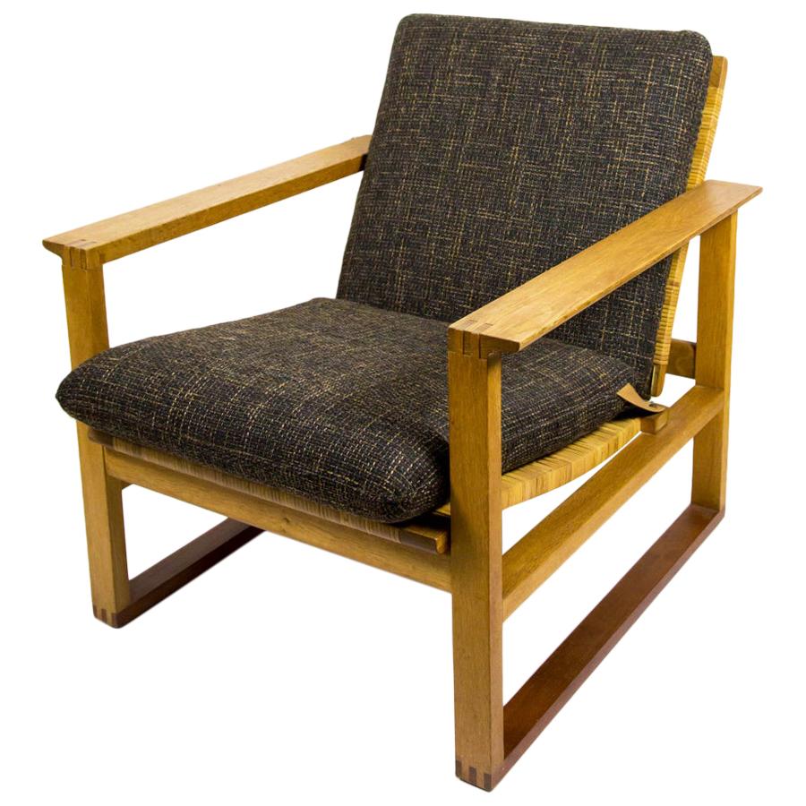 Solid Oak and Cane Garden Armchair by Børge Mogensen for Fredericia, 1960s